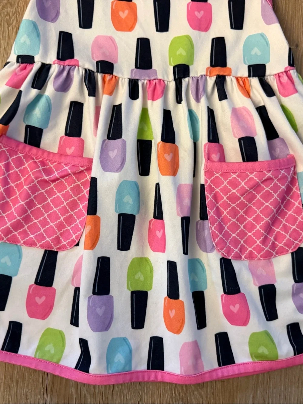 Girls Ice Pop Print Dress & Pink Shorts Two-Piece Set